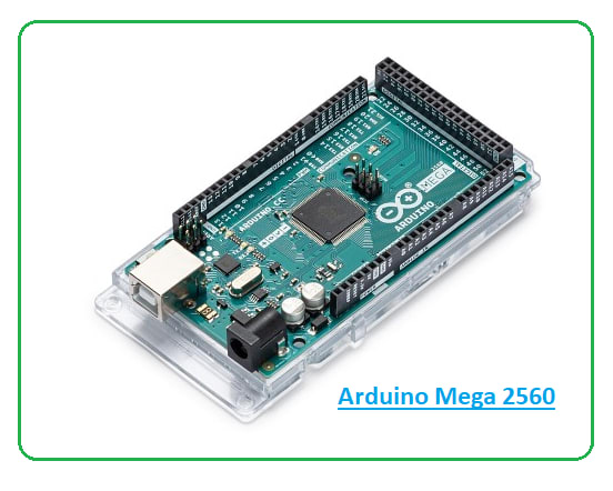 Arduino Mega 2560 board showing connection points
